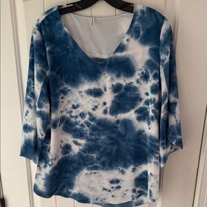 Blue Tie-Dye Women's top By Taohuadao
